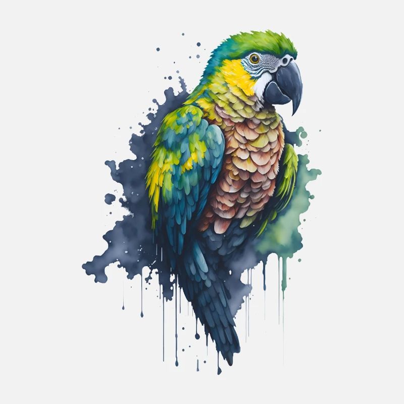 Fesselndes Aquarellgemälde eines Papageis