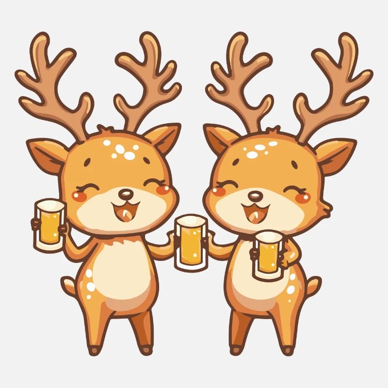 Hirsch Comic Bier Lustig Saufen