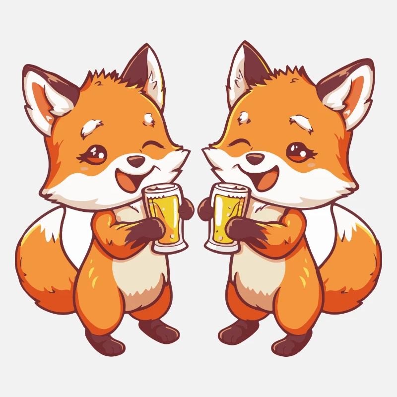 Fuchs Comic Bier Lustig Saufen