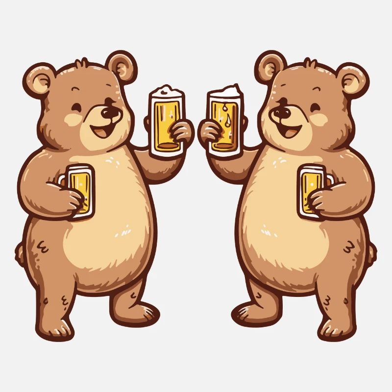 Bär Comic Bier Lustig Saufen