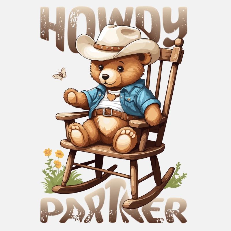 Cute bear with cowboy hat