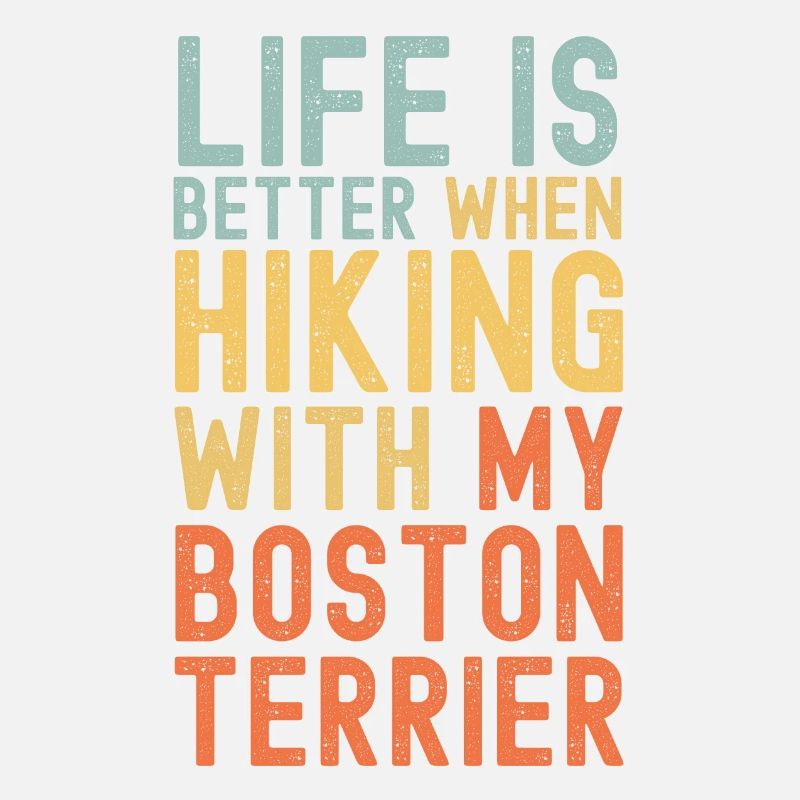 Boston-Terrier Hiking dog retro