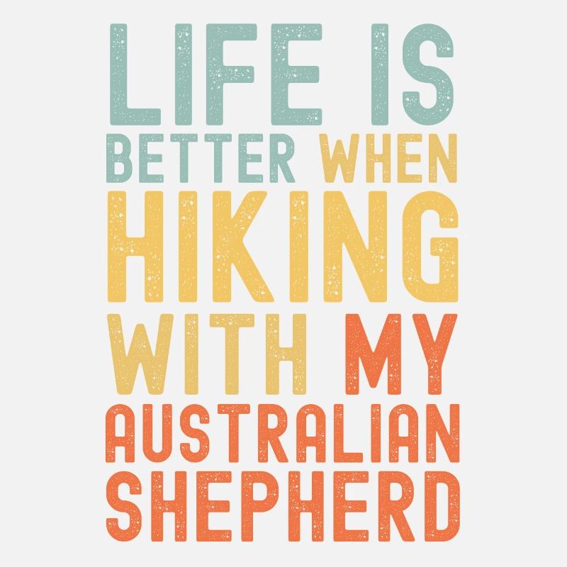 Australian-Shepherd Hiking dog retro
