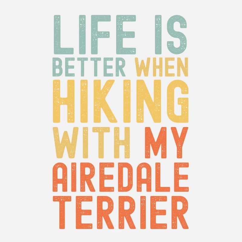 Airedale-Terrier Hiking dog retro