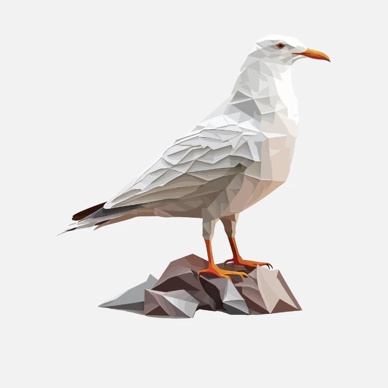 Polygon Möwe auf Felsen