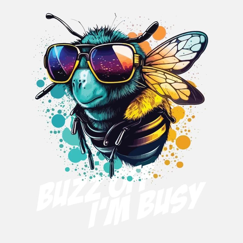 Bumblebee with sunglasses Buzz Off I'm Busy
