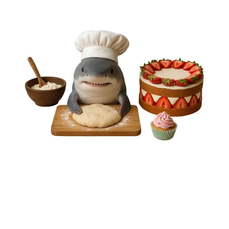 Shark Baking Cake Bread