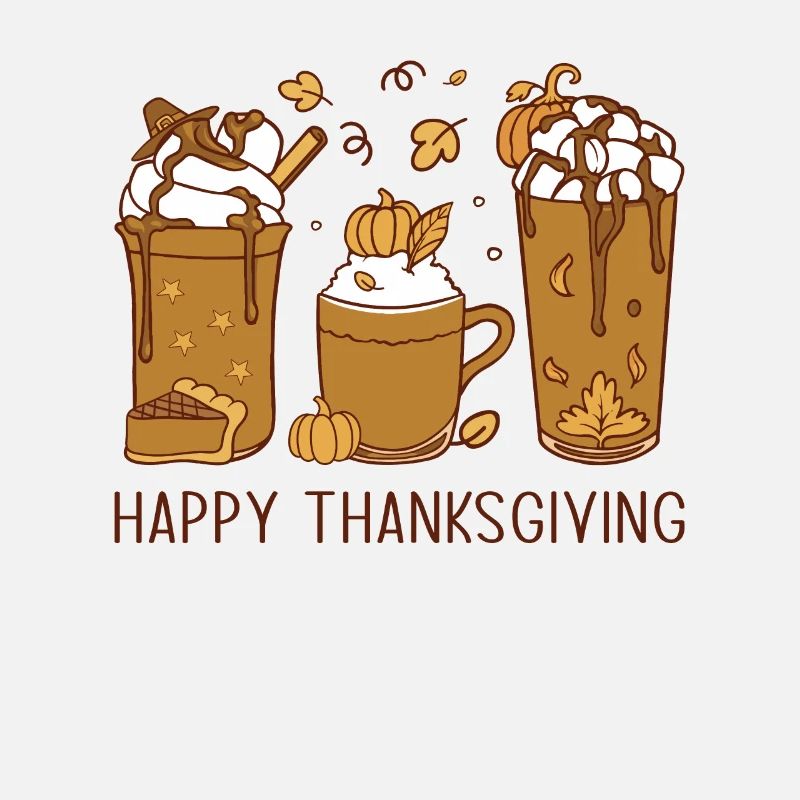 Retro Happy Thanksgiving Coffee Pumpkin Spice