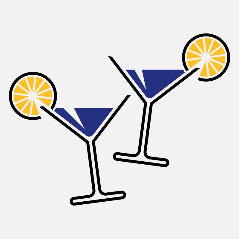 2 Cocktailgläser / Cocktail / Martini + (Blau)