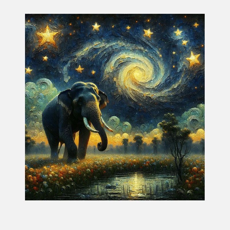 Sumatran Elefant Starry Night