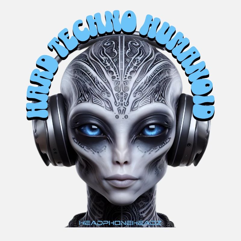 HARD TECHNO HUMANOID – Cool Grey Dude Headphones!