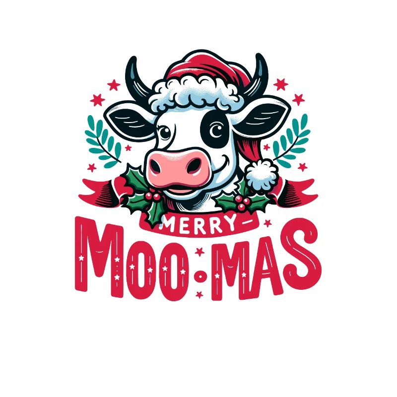Conception de vache de Noël | Joyeux Moo-Mas