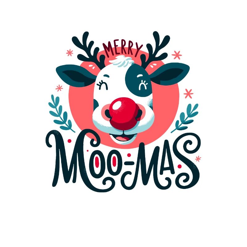 Conception de vache de Noël | Joyeux Moo-Mas