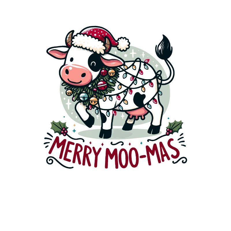 Conception de vache de Noël | Joyeux Moo-Mas