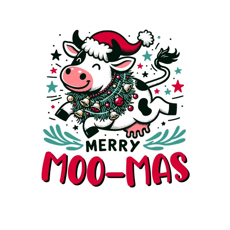 Conception de vache de Noël | Joyeux Moo-Mas