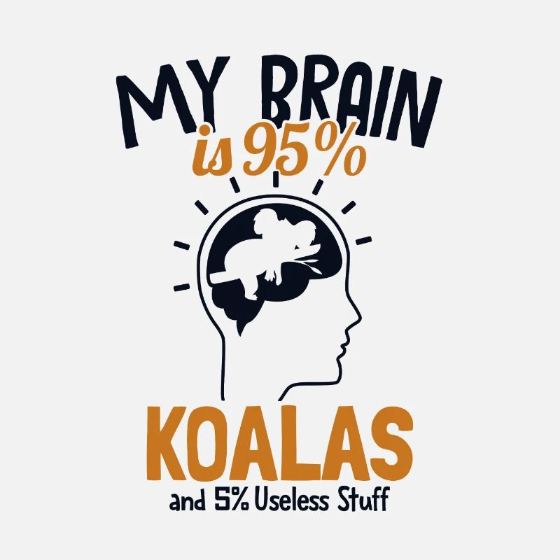 Mon cerveau est composé à 95% de Koalas Koalabear Eucalyptus Koala