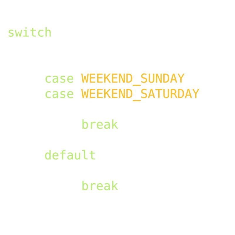 JAVA CODE - SWITCH - GAMING ON WEEKENDS