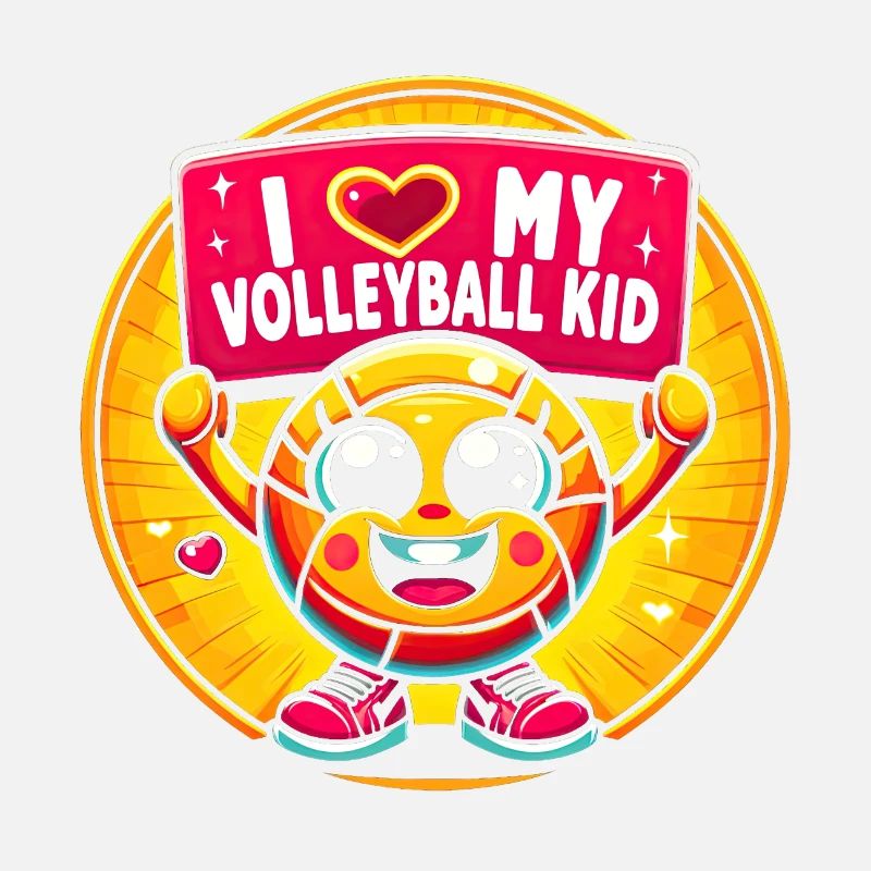 Fröhliches Volleyball-Maskottchen