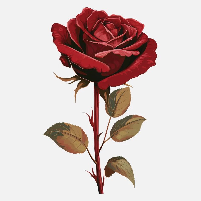 Rote Rose Blume Ästhetik Vintage Grafik Geschenk