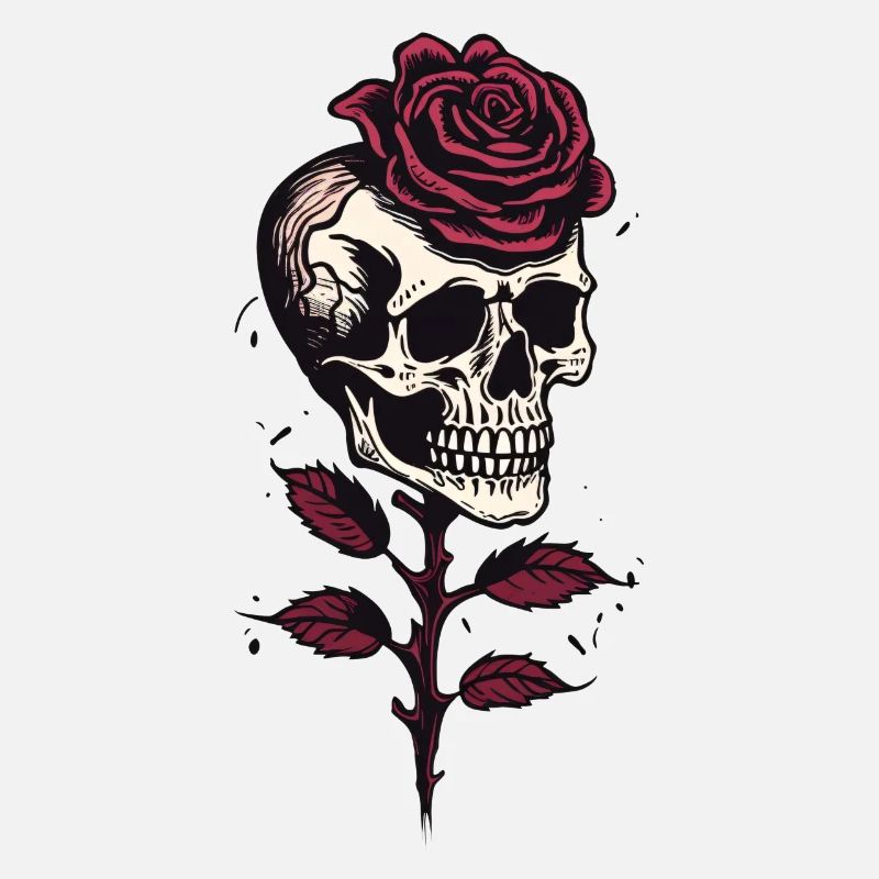 Skull Rose Aesthetics Goth Skull Grunge