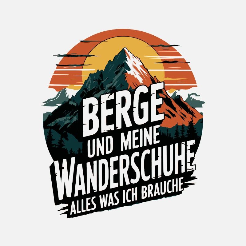 Wandern Wald Berge Wanderschuhe Spruch