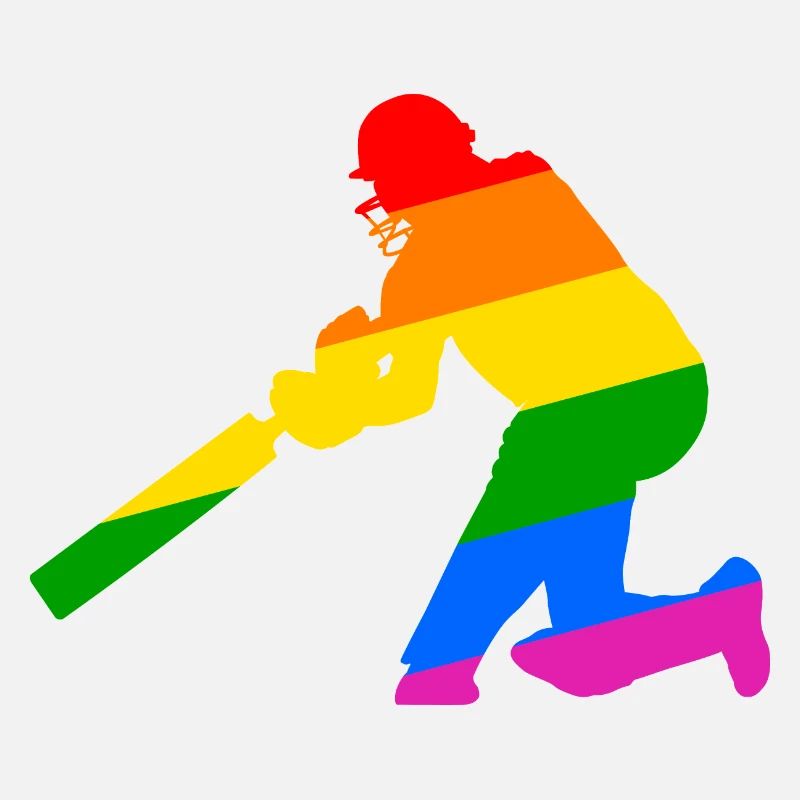 Cricket Spieler mit Regenbogen Geschenkidee