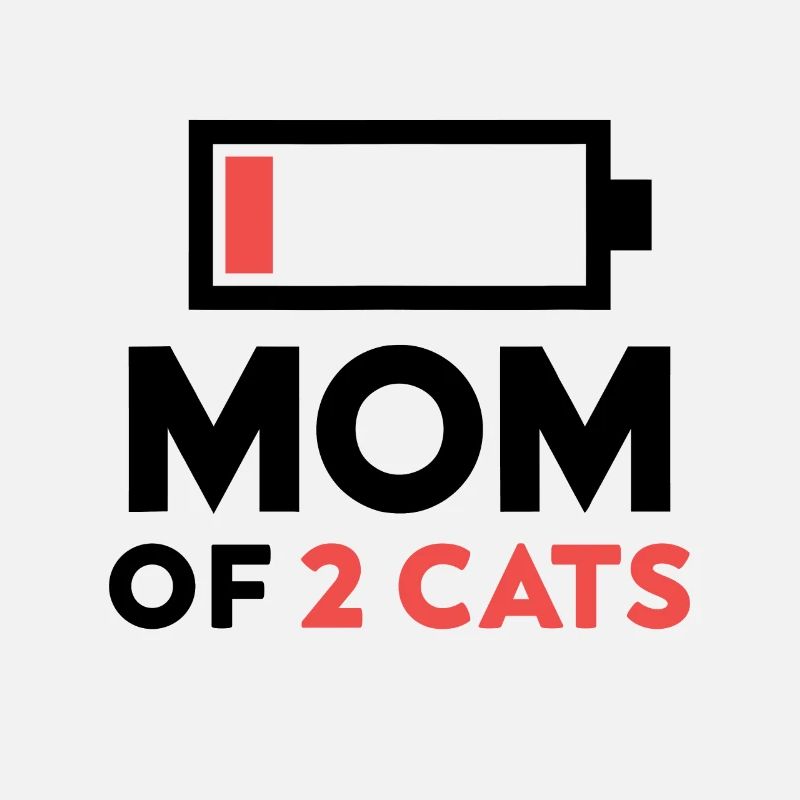 mutter von 2 katzen humor batterie niedrig geschenk