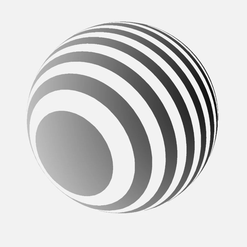 3D ball with grey stripes