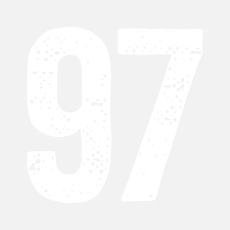 97 Numbers White