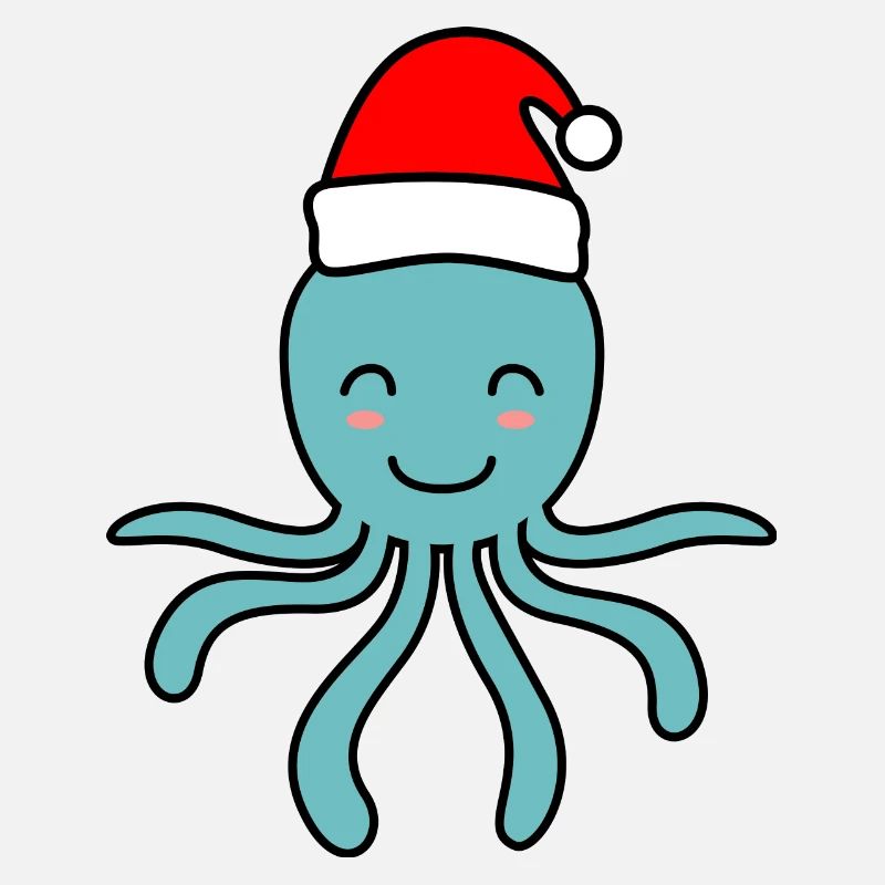 Krake Comic Weihnachten Xmas