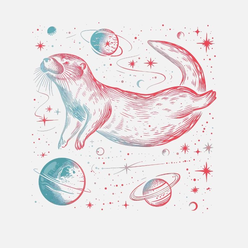 Otter Space Funny Otter Astronaut