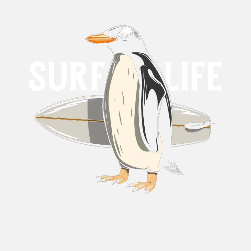 Penguin Surfing Vintage Surfer Gift