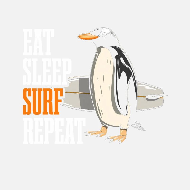 Penguin Surfing Surfer Funny Gift