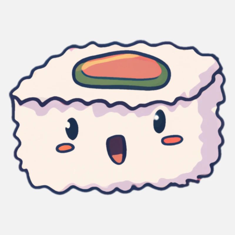 Morceau de sushi kawaii joyeux