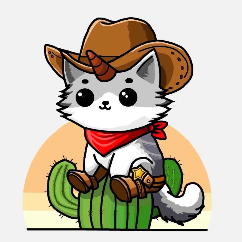 Cowboy Einhorn Katze