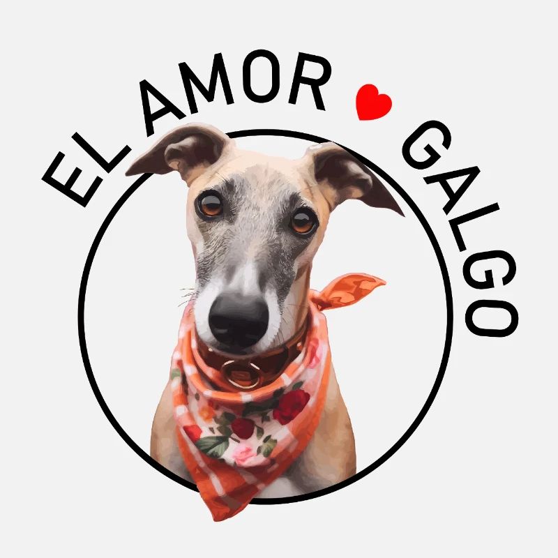 Galgo Herzenshund mit Blumen-Bandana