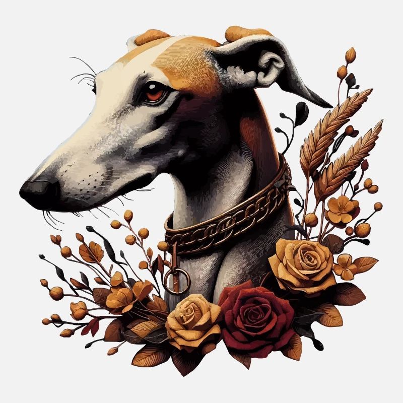 Greyhoundkopf Herbstrosenkranz