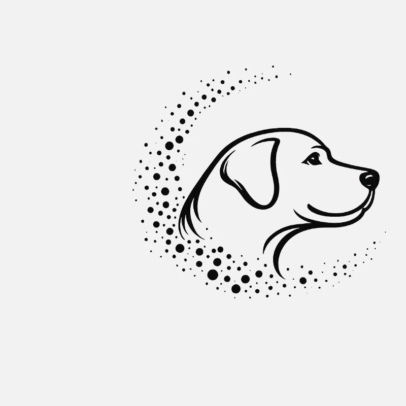 Muselière minimale pour chien – Conception abstraite d’art au trait