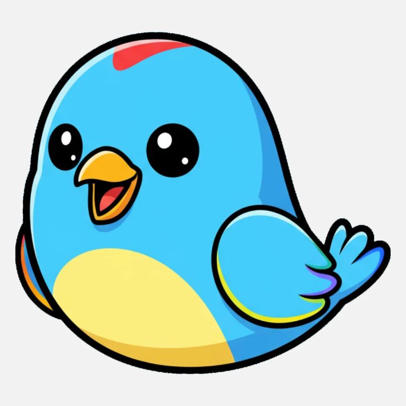 Joyeux oiseau bleu dessin animé