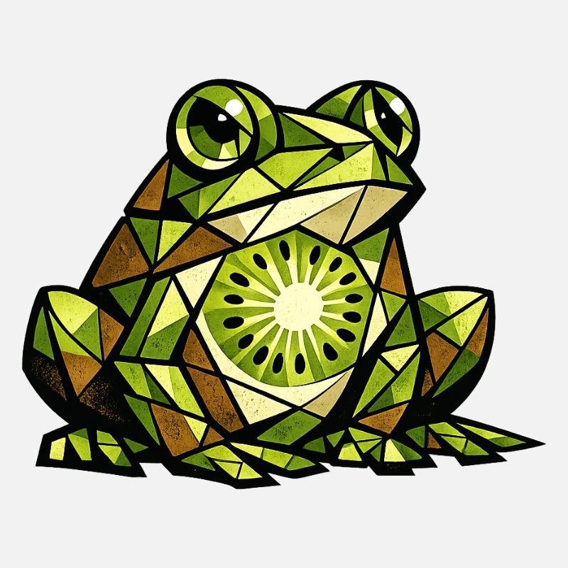 Kiwi Frog Cubism Version