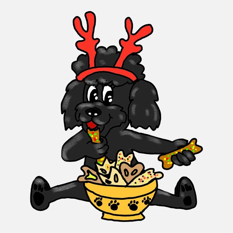 Weihnachten Pudel mit Geweih 