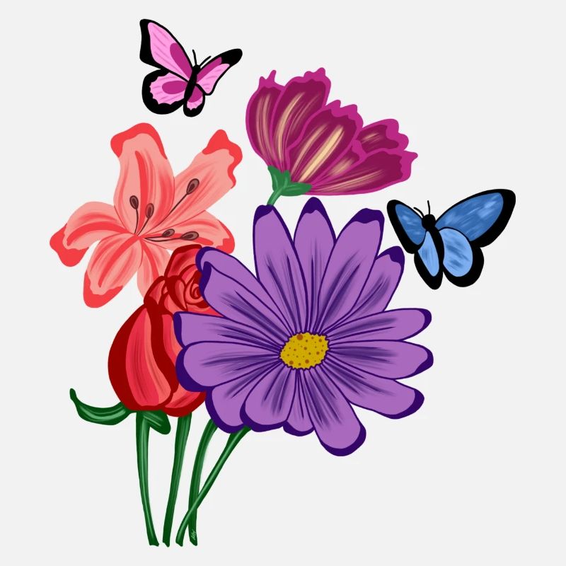 Blumen und Schmetterlinge