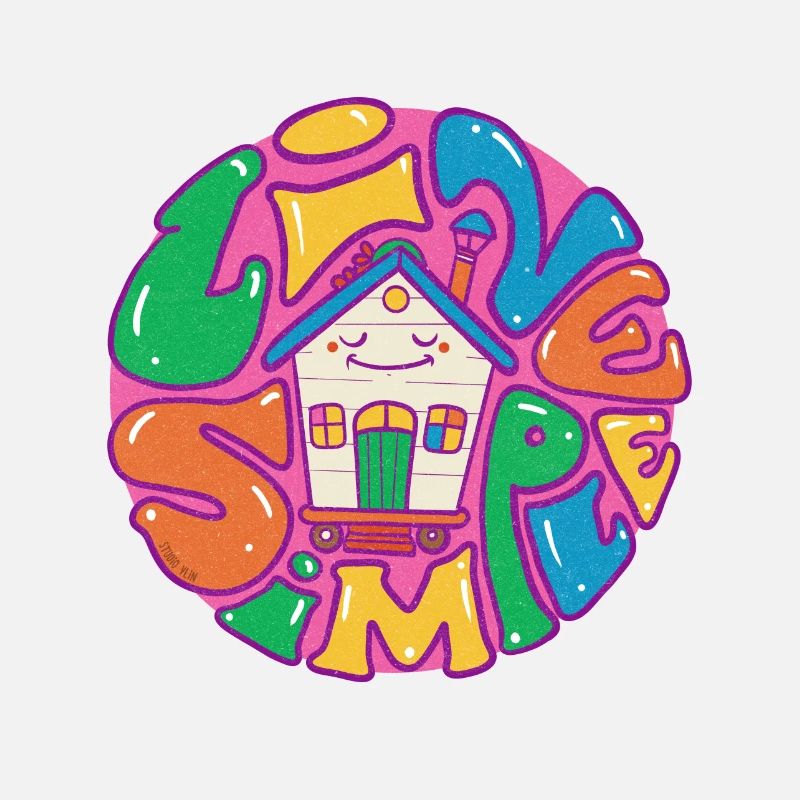 Tiny House Live Simple avec contour violet