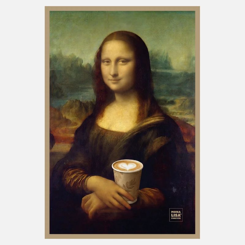 Mona Lisa Latte Portrait