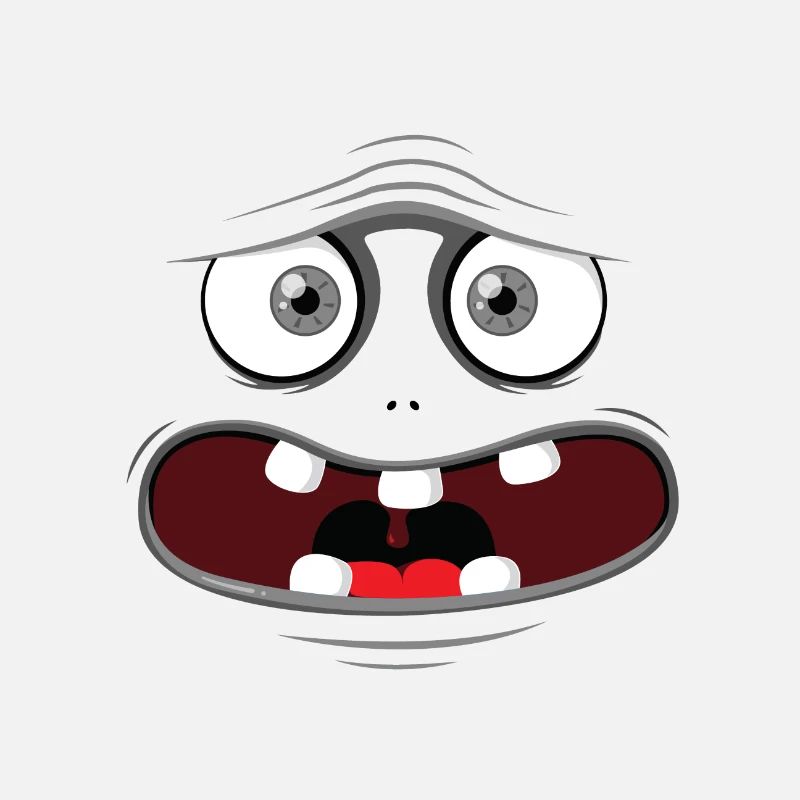 Monster-Gesicht - Grau