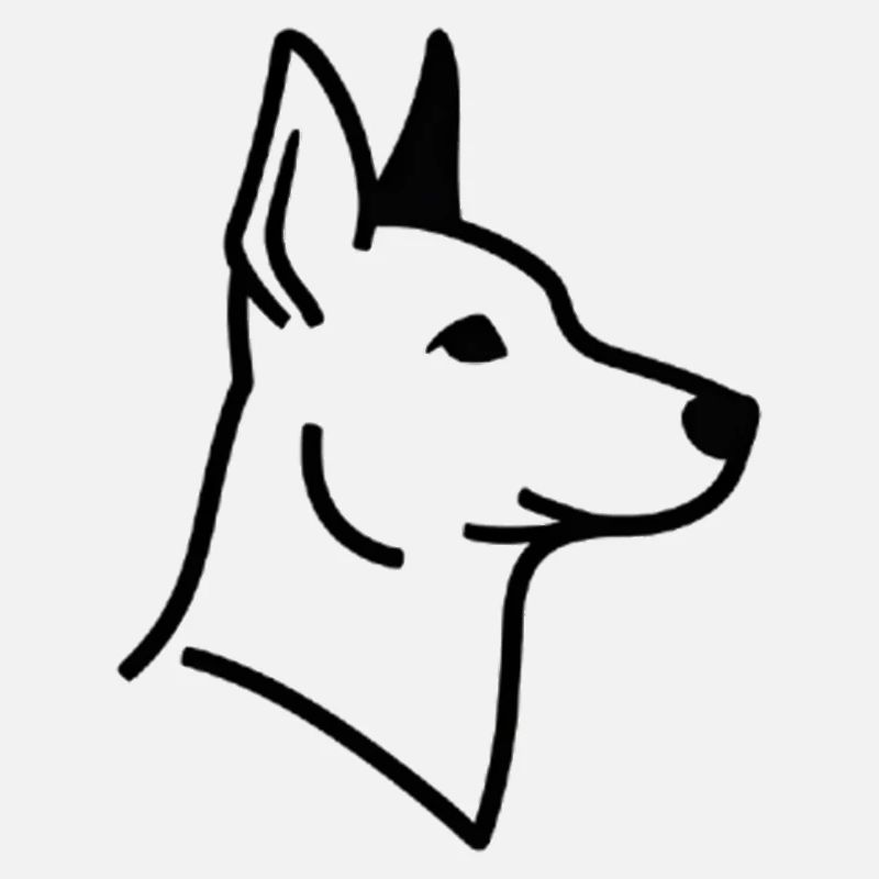 Minimalist German Shepherd - Line Art