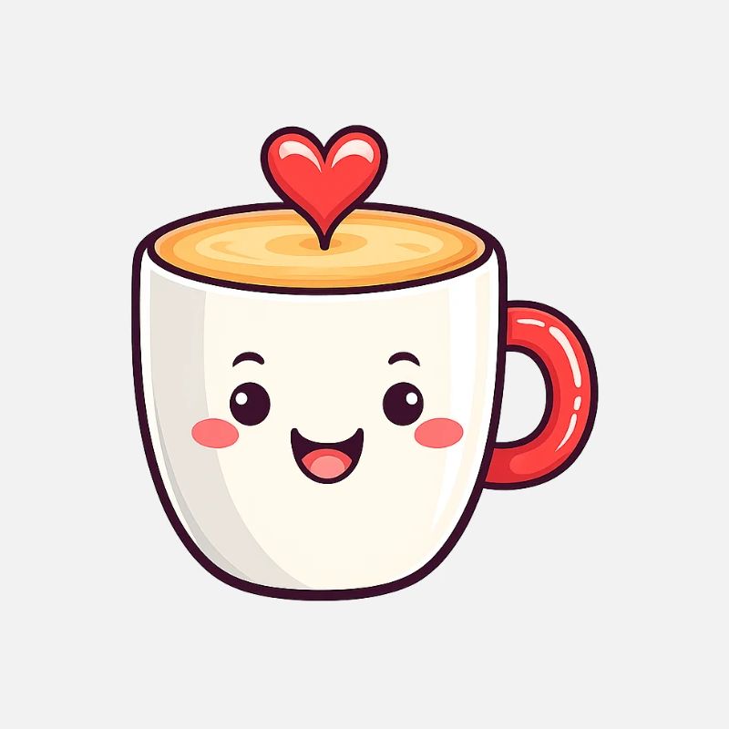 Kawaii Herzkaffee Becher