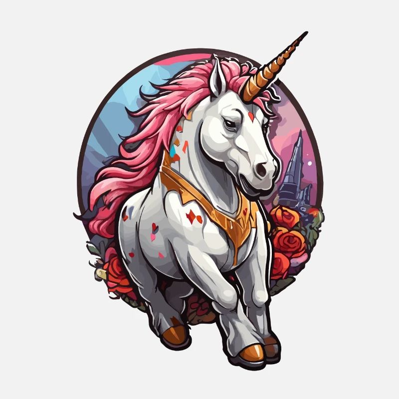 Licorne à crinière rose