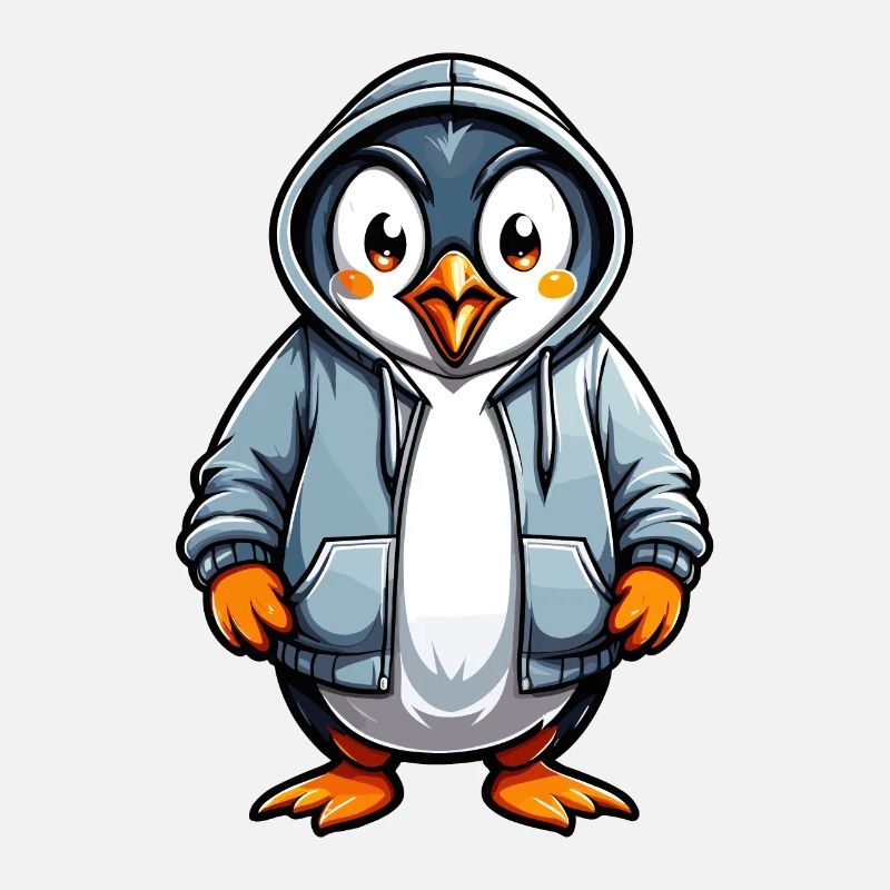 Cute penguin in jacket