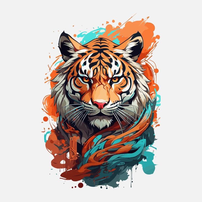 Tigre dans le style graffiti